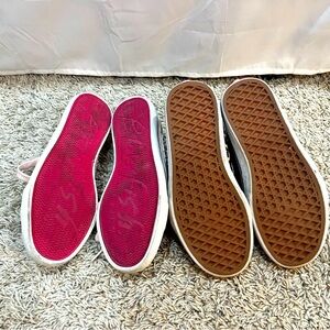 2 pairs of tennis shoes size 3 girls. Vans and Blowfish brand.